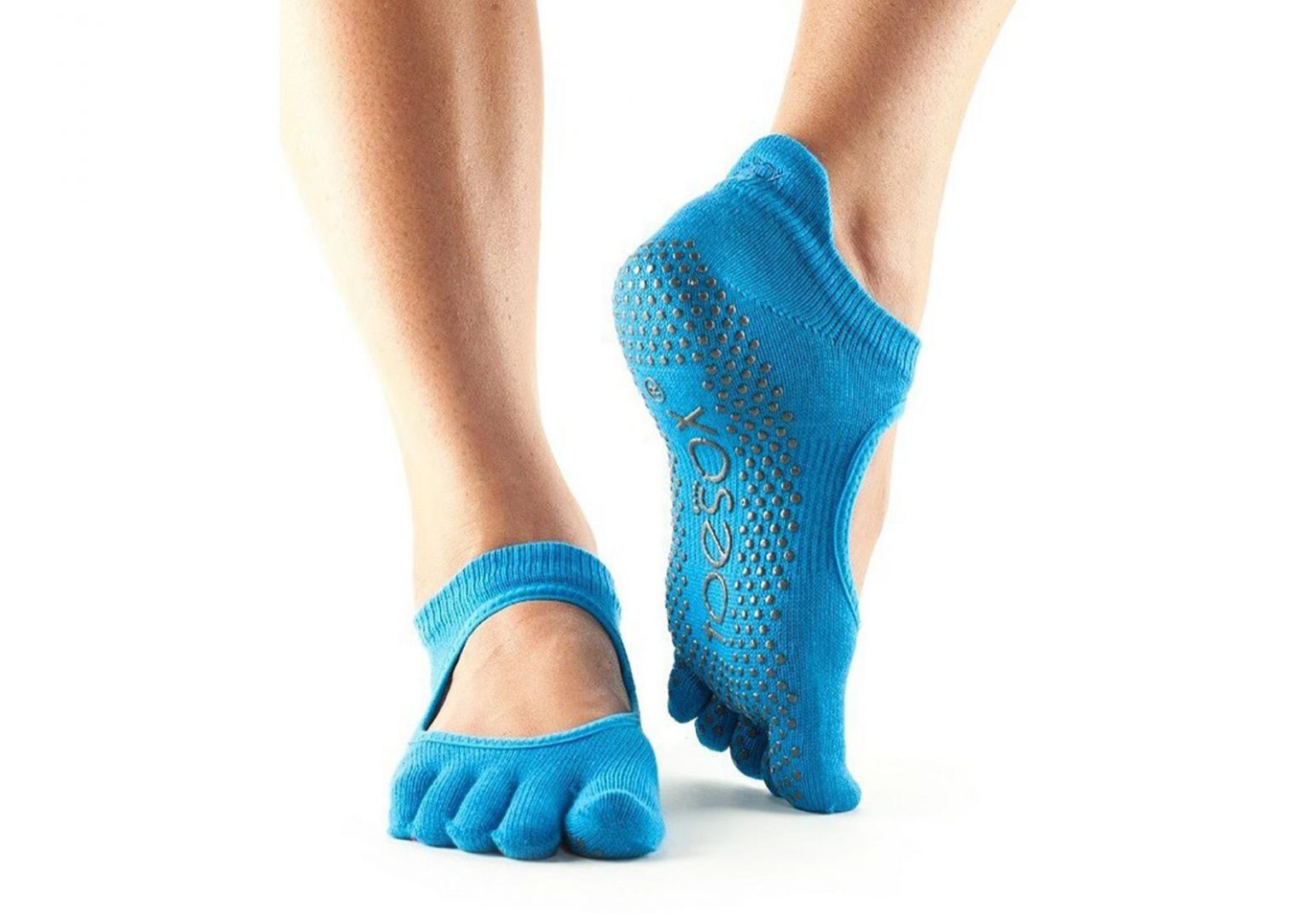 Шкарпетки для йоги ToeSox Full Toe Bellarina Grip Sky
