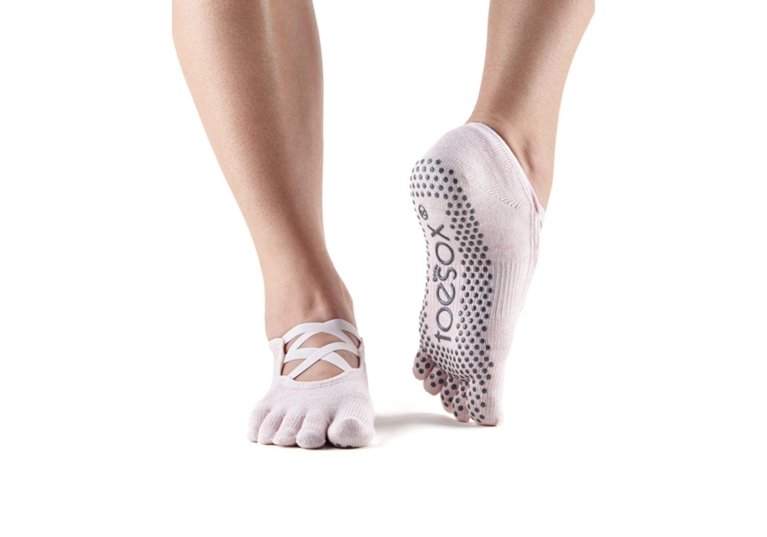 Шкарпетки для йоги ToeSox Full Toe Elle Grip Ballet Pink